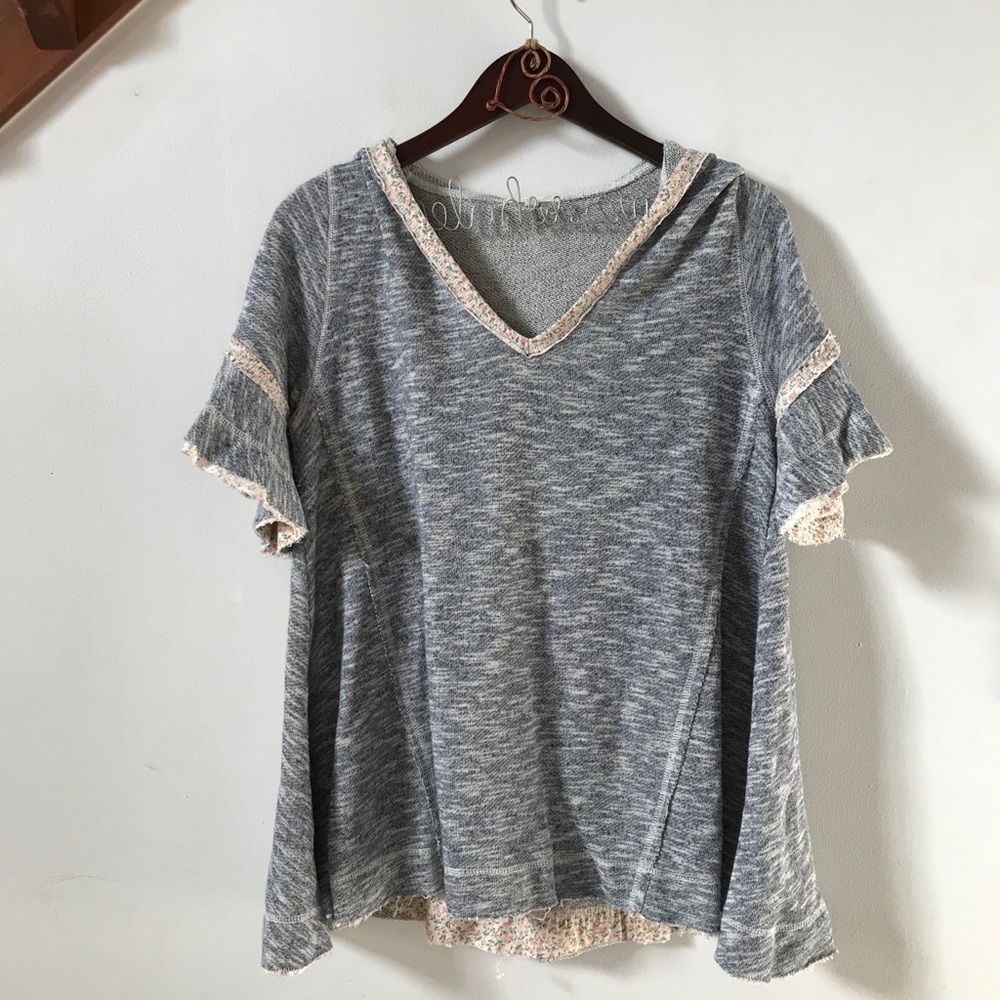Boho short sleeve sweatshirt